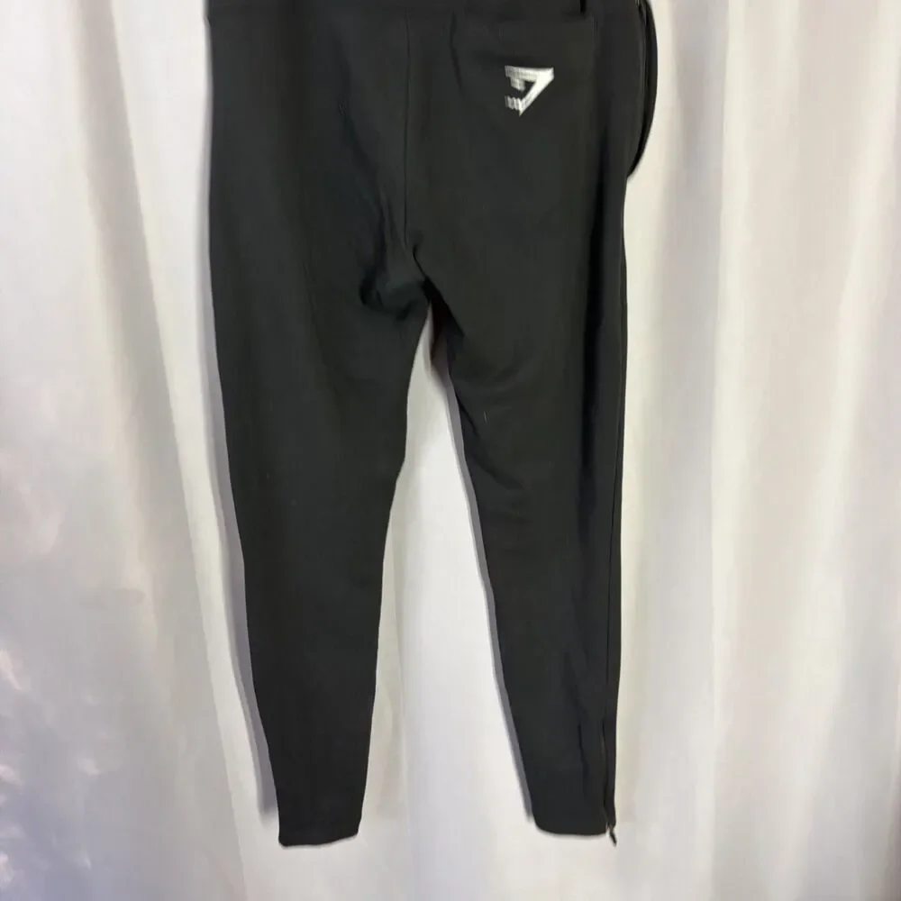Gymshark Men's Tapered Sweatpants Black Size Small Logo Drawstring - Picture 6 of 8
